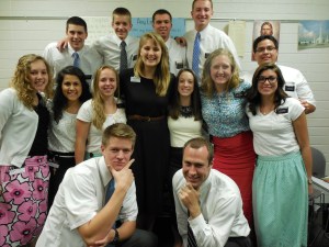 Hunter's MTC District along with their teachers ready to go to the mission field!