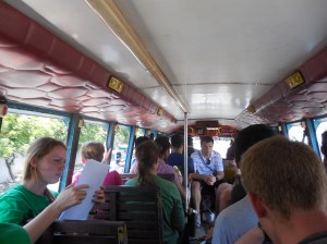 On the bus to the beach!